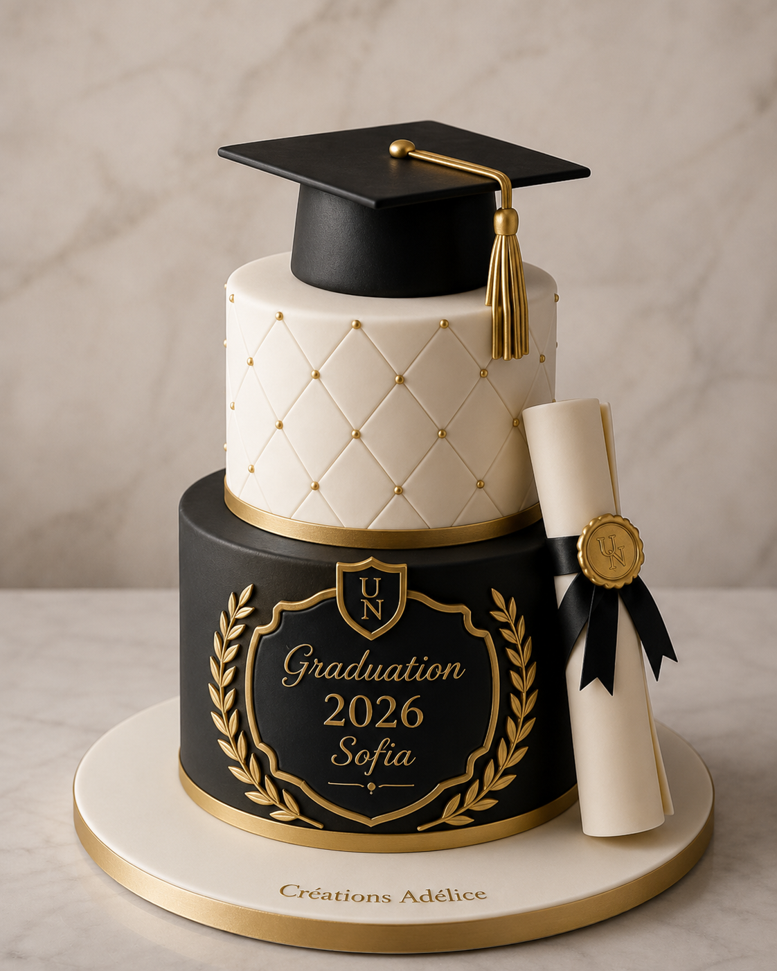Gâteau sur mesure pour événement spécial — Sofia, Créations Adélice